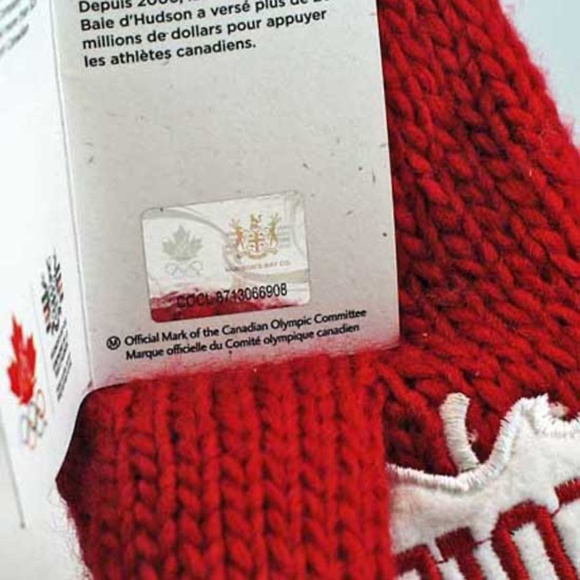 OLYMPICS 2012 MITTENS, RED MAPLE LEAF, YOUTH ONE SIZE, AUTHENTIC HOLOGRAM & - Picture 5 of 7